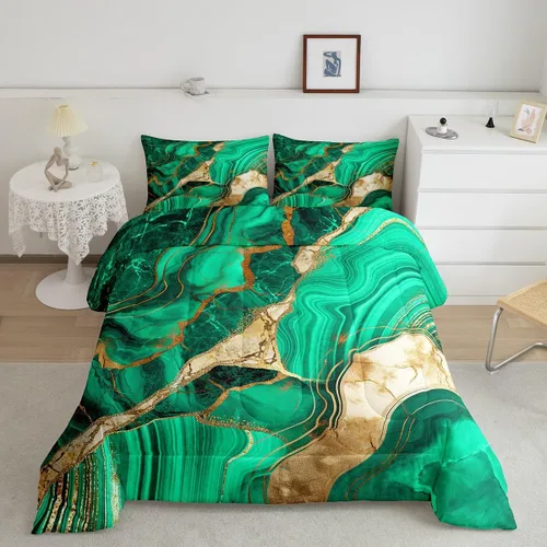 Vista 39 de Juego de edredón de mármol negro individual, ropa de cama dorada agrietada para adultos, hombres y mujeres, juegos de edredón de textura metálica