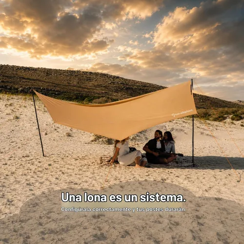 Vista 7 de Postes de Lona de Acampada de Elefante Verde - Postes de Tienda de Aluminio Ajustables y Telescópicos para Lonas, Toldos y Toldillos - Juego