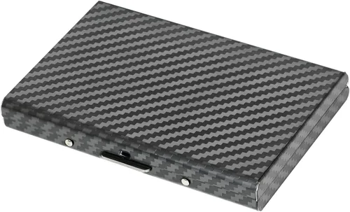 Vista 60 de BONSYL® Soporte para tarjetas de crédito, cartera delgada de metal con bloqueo RFID, con 6 ranuras para tarjetas, para mujeres y hombres.