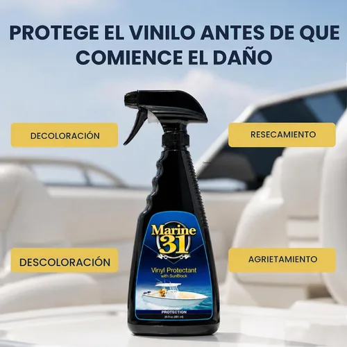 Vista 3 de Marine 31 Protector de vinilo con protector solar Evita la decoloración y agrietamiento Seguro para barcos, interiores de automóviles y muebles