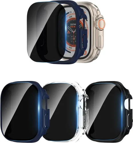 Vista 13 de 3 Pack Case for Apple Watch Series 12 42mm with Privacy Screen Protector Negro/Negro/Negro