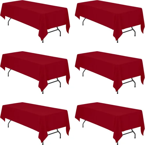 Vista 119 de BRILLMAX - Manteles para mesa rectangular de 6 pies, tela de lino de poliéster, lavable, para boda, recepción, banquete, fiesta de cumpleaños, 60 x