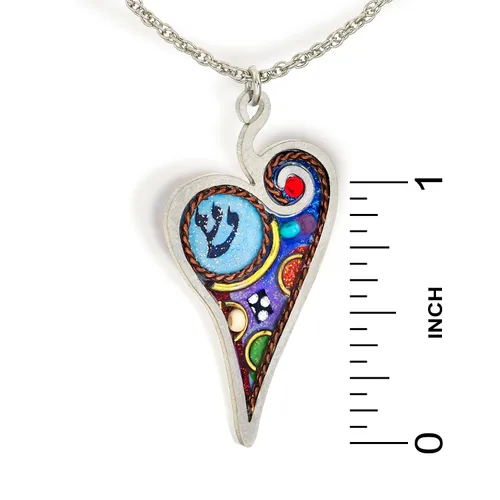 Vista 3 de seeka Corazón y Shaddai el amor collar Judaico de la Artazia Colección n0914