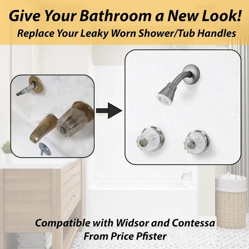 Vista 3 de Kit de reconstrucción para bañera y ducha compatible con Price Pfister – Ver dimensionamiento para el ajuste correcto- Juego