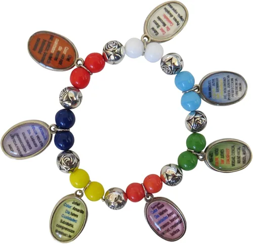 Vista 2 de Pulsera con siete Arcángeles Medallas Ángeles Pulsera de los siete Arcángeles