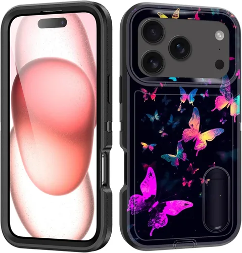Vista 16 de Funda para iPhone Air con soporte integrado, a prueba de golpes, polvo y caídas, 3 capas, grado militar, funda protectora para iPhone Air de 6.5