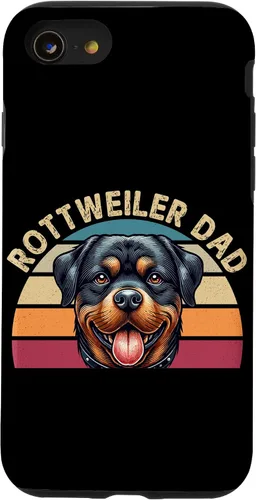 Vista 18 de Rottweiler Dad Rottie Father Dog Parent Father's Day Retro Case for iPhone 16