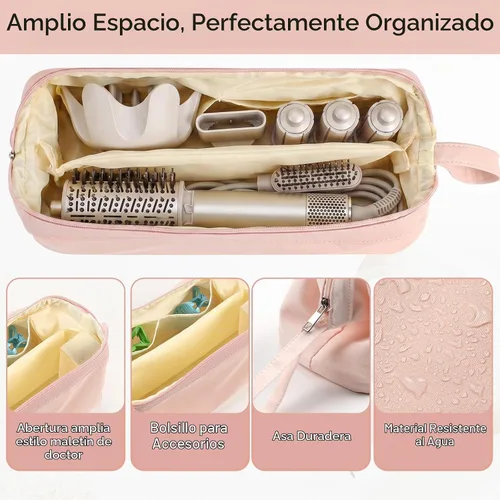 Vista 18 de Bolsa de viaje para herramientas para el cabello, compatible con Dyson Shark Flexstyle portátil, funda para secador de pelo, alisadores, rizadores