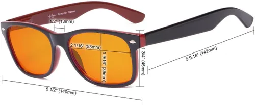 Vista 7 de Eyekepper Lentes bifocales ámbar con bloqueo azul para dormir y lectores bifocales nocturnos, lentes especiales de color naranja para mujeres