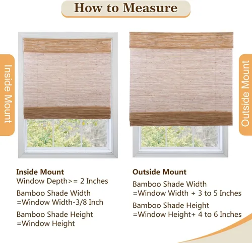 Vista 7 de Sunbox Persianas romanas sin cordones, filtrantes de luz, 100 % naturales, para ventanas, hogar, oficina, puertas francesas, marrón