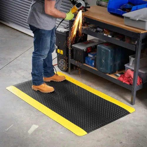 Vista 7 de Tapete de suelo con placa de diamante resistente antifatiga, soporte de pie de grado comercial para dolor de piernas y espalda, base de esponja