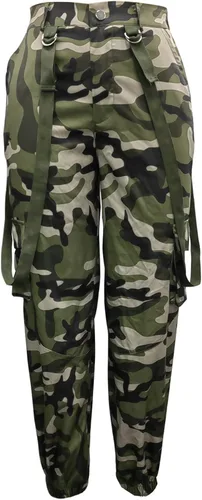 Vista 4 de Famnbro Camo Cargo Pants for Women, Army Fatigue Camouflage Slim Fit Jogger Sweatpants
