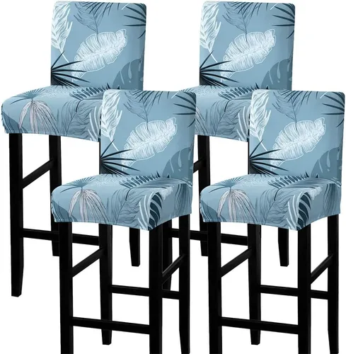 Vista 53 de SearchI Juego de 2 fundas para taburetes de bar, fundas de asiento de taburete elásticas y lavables, fundas para sillas de altura de mostrador