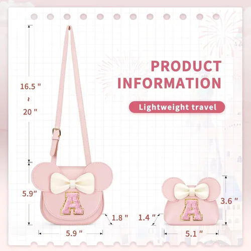 Vista 6 de Regalos de bolso para niñas Regalos de cumpleaños para niñas de 3, 4, 5, 6, 7 y 8 años, bolso para niña pequeña, bolso cruzado (A, rosa)
