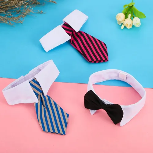 Vista 7 de Shappy - 3 piezas de corbatín ajustable para gatos, corbatín para boda, disfraz de mascota, corbata de moño, collar de esmoquin para perros