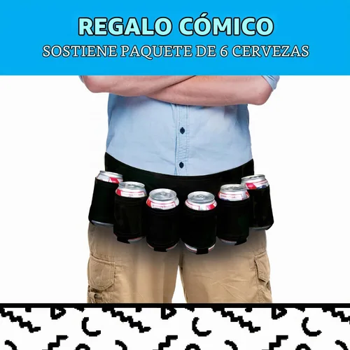 Vista 4 de Big Mouth Toys - Cinturones de latas de cerveza, Algodón, Negro, talla única
