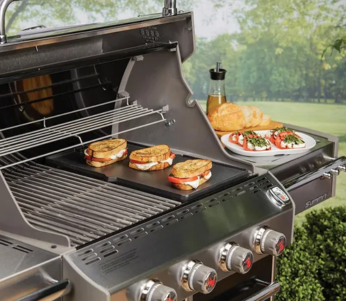 Vista 8 de 7404 Piezas de repuesto de plancha para Weber Summit 400 600 Series de hierro fundido reversible para parrilla S-470 S-670 E-470 E-670 E-670 E-420
