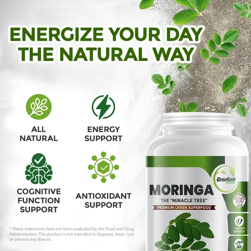 Vista 3 de Extracto de hojas oleifera Pure Moringa en cápsulas, 1