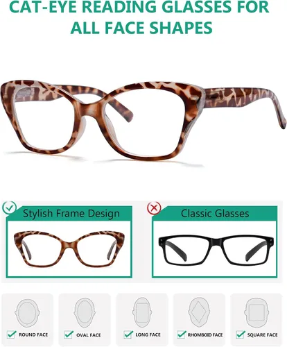 Vista 4 de Eyekepper Paquete de 5 lentes de lectura para mujer Cateye Ladies Readers
