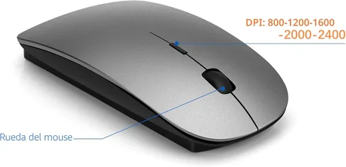Vista 4 de Combo de teclado y mouse inalámbrico ultradelgado, TopMate 2.4G, mouse USB compacto silencioso de 2400DPI y teclado con interruptor de tijera