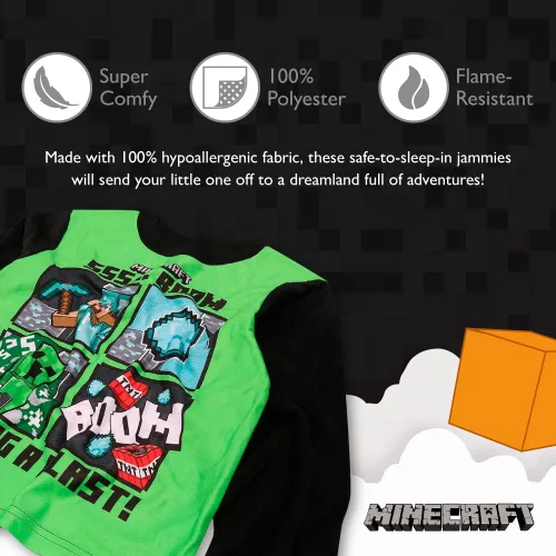 Vista 3 de Minecraft boys Boys Big Pajama Set