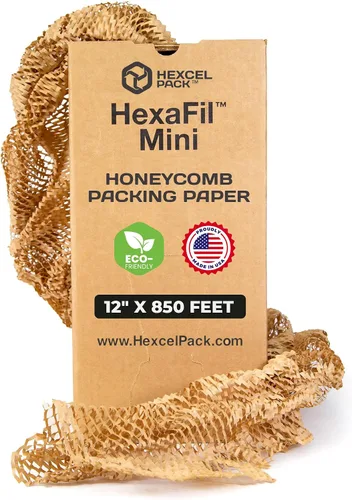 Vista 9 de HexcelPack HexaFil Papel de Embalaje de Panal de Abeja - Ecológico, Relleno Sostenible para Envío y Mudanza, Material de Embalaje Acolchado en Caja