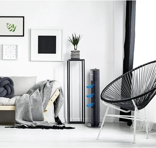 Vista 3 de Bestron AFT760Z Ventilador de torre con función giratoria, altura 29.5 in, 35 W, negro