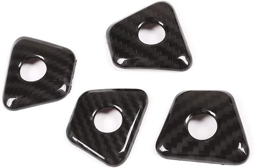 Vista 6 de 4 piezas de plástico ABS para cerradura de puerta de coche, accesorios para BMW 5 Series G30 2017-2020 (fibra de carbono)