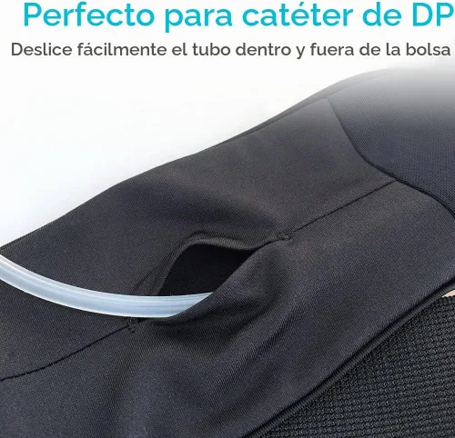 Vista 4 de Cinturón de soporte de catéter PD transpirable, cinturón de diálisis peritoneal con ranura elástica de malla para tubo de alimentación, accesorios