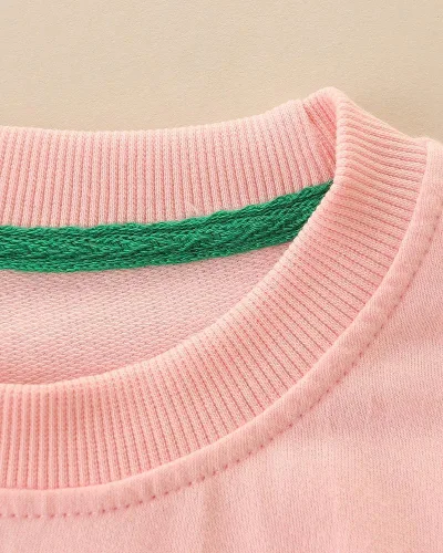 Vista 3 de FreeLu Sudaderas de algodón para niñas con estampado de dibujos animados y cuello redondo