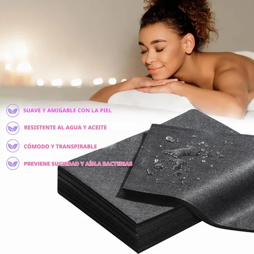 Vista 2 de Sábanas desechables 100 piezas 31" x 71" Sábanas para mesa de masaje de tela no tejida Funda para cama de SPA transpirable para masaje, belleza