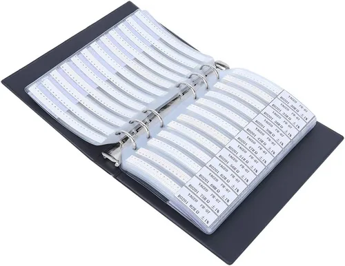 Vista 6 de Serie 0201 Resistores Sample Book Kit de resistencias 170 Resistencias de valor Componentes electrónicos Surtido Carpeta Valor de resistencia Rango