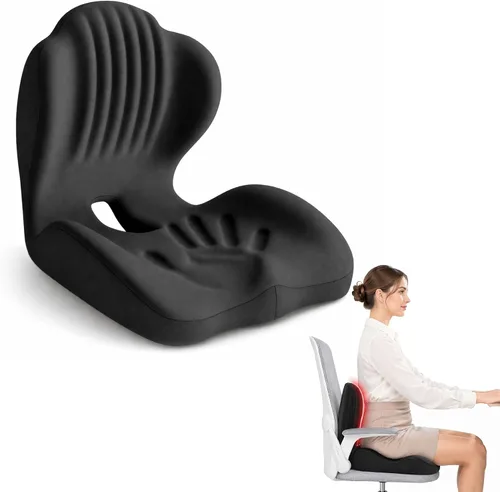 Vista 11 de Cojín de asiento ergonómico con soporte lumbar, espuma Gris oscuro + gris claro