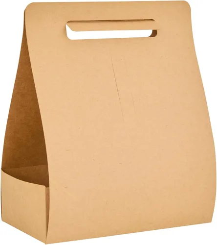 Vista 20 de Restaurantware Bio Tek - Loncheras de papel de 8.75 x 4.25 x 8 pulgadas con asas, 100 recipientes desechables de papel kraft para alimentos