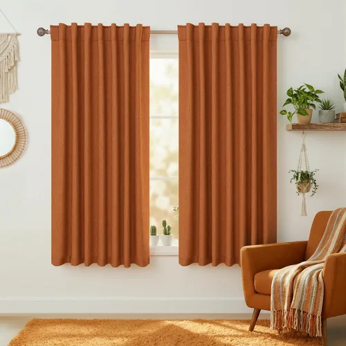 Vista 58 de KOUFALL - Cortinas de medio estilo francés de lino para ventana, juego de 2 cortinas cortas de 40 pulgadas de longitud, para privacidad, cortinas