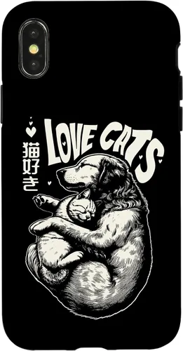 Vista 5 de Golden Retriever Dog Loves Cats Cuddle Art Case for iPhone 16
