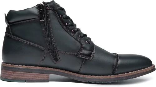 Vista 2 de Botas de vestir Oxford de cuero para hombre, botas de tobillo Chukka para negocios, trabajo, diario, zapatos para hombres