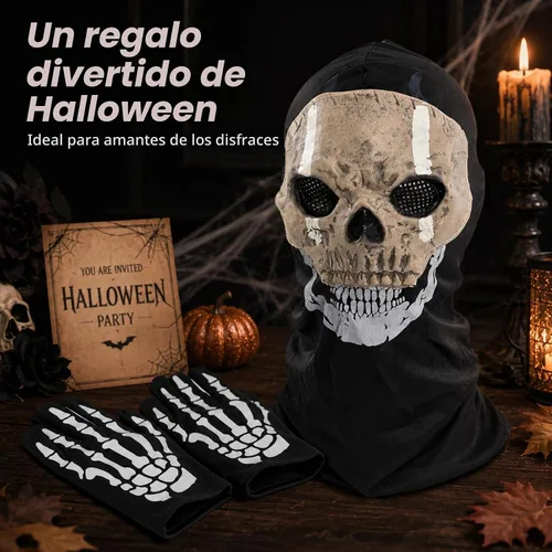 Vista 6 de Ghost Balaclava Skeleton Ski Mask Halloween Cosplay Ghost Skull Mask 2
