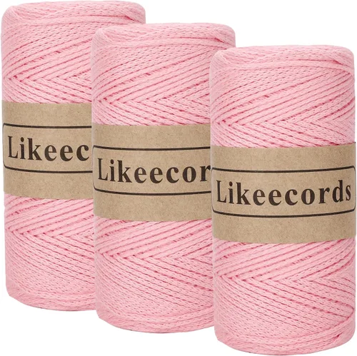 Vista 60 de Likeecords 100% Hilo de Ganchillo de Algodón Cordón de Bolsa de 2mm 170m Cordón de Macramé de 2mm Hilo de Crochet Cuerda de Macramé Regalo para Verde