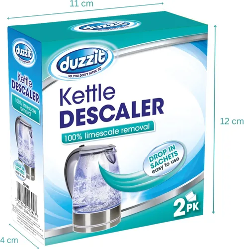 Vista 6 de Duzzit Kettle - Descalcificador, removedor de cal, fácil de usar, en bolsita, azul, paquete de 2