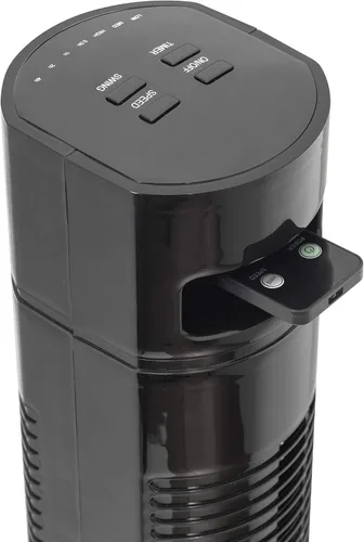 Vista 3 de Bestron Tower fan with swivel function, timer and remote control, height: 78 cm, Summer Breeze, 35 watts, black