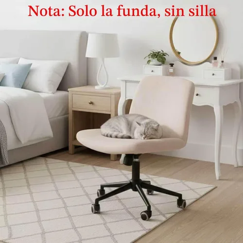Vista 7 de NICEEC Funda para silla cruzada sin brazos, para oficina, dormitorio, escritorio, tocador, computadora, respaldo medio, asiento ancho sin protector