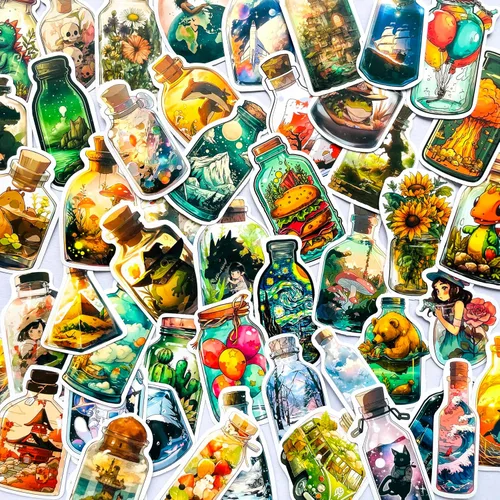 Vista 17 de Yoksas 50 piezas de calcomanías vintage victorianas - Calcomanías de vinilo impermeables de arte antiguo para laptops, botellas de agua, álbumes
