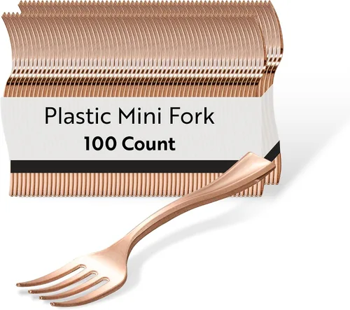 Vista 22 de Restaurantware - Mini tenedor de 4 pulgadas, 100 tenedores pequeños desechables – resistente, par con hormigueros, postres o muestras, tenedores