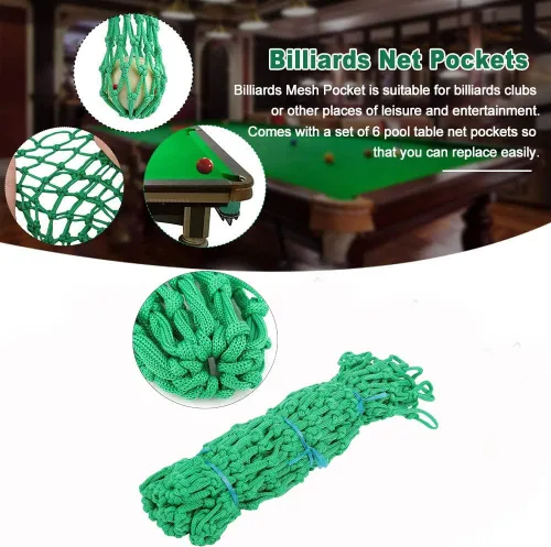 Vista 2 de Bolsillos de malla de billar, bolsas de club, 6 piezas/juego de mesa de billar, accesorios de billar, bolsillos de red de nailon, bolsillos