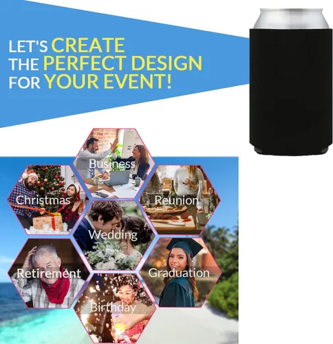 Vista 5 de Enfriadores de cerveza personalizados personalizados con foto imagen logotipo texto personalizado 1-150pcs soporte de latas a granel manga aislante