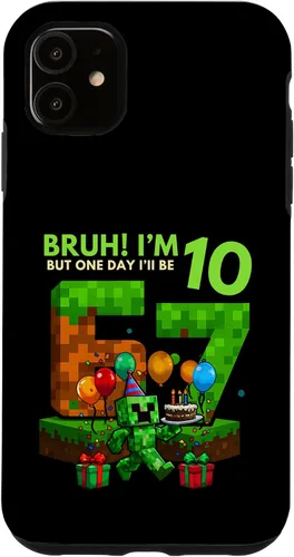 Vista 8 de Bruh I'm 10 But One-Day I'll Be 67 Retro 10th Birthday Kids Case for iPhone 17