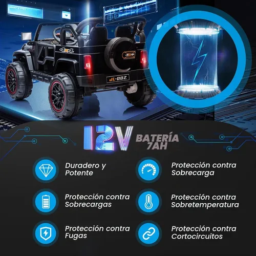 Vista 8 de Fitnessclub Autos eléctricos para niños, automóvil eléctrico para niños de 12 V con control remoto Bluetooth de 2,4 GHz, luces LED, reproductor MP3