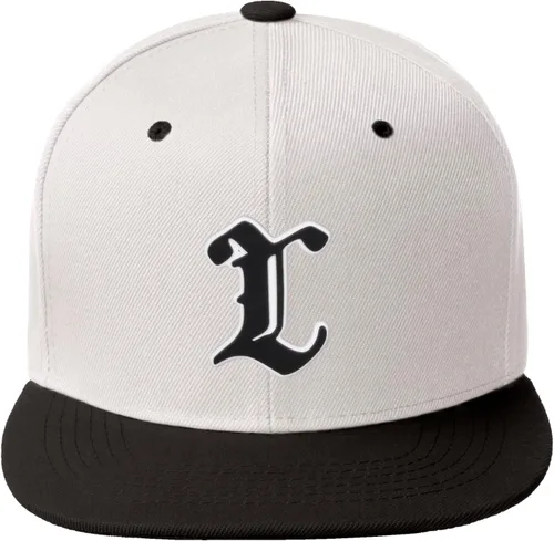 Vista 1553 de Daxton Gorra clásica con visera de billete plano con letras del alfabeto inglés antiguo de la A a la Z