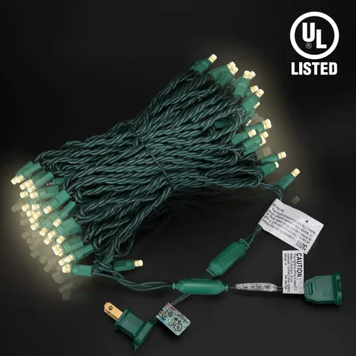 Vista 8 de 100 Luces LED de Navidad Blanco Cálido – 50 pies Luces de Navidad Blancas de 5mm para Exteriores Grado Comercial Resistente al Agua, Decoraciones